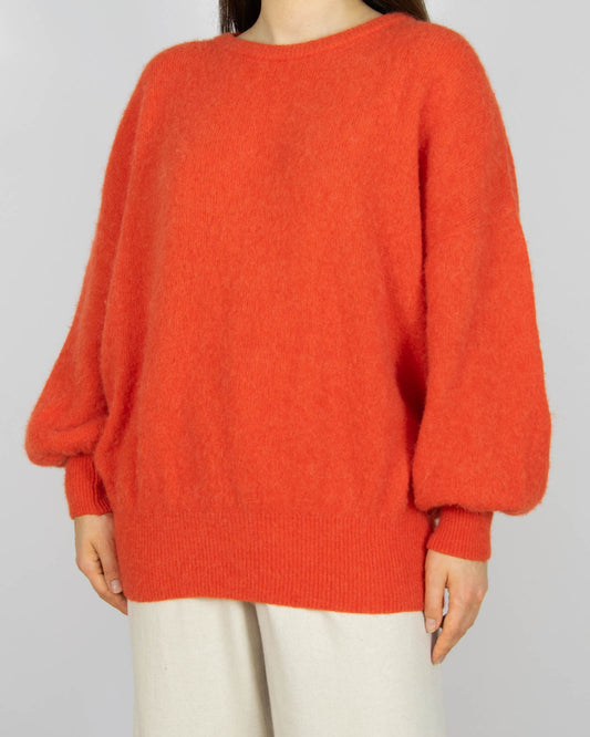 Koralowy (alpaka + merino) sweter American Vintage