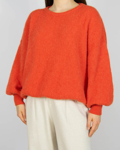 Koralowy (alpaka + merino) sweter American Vintage - S
