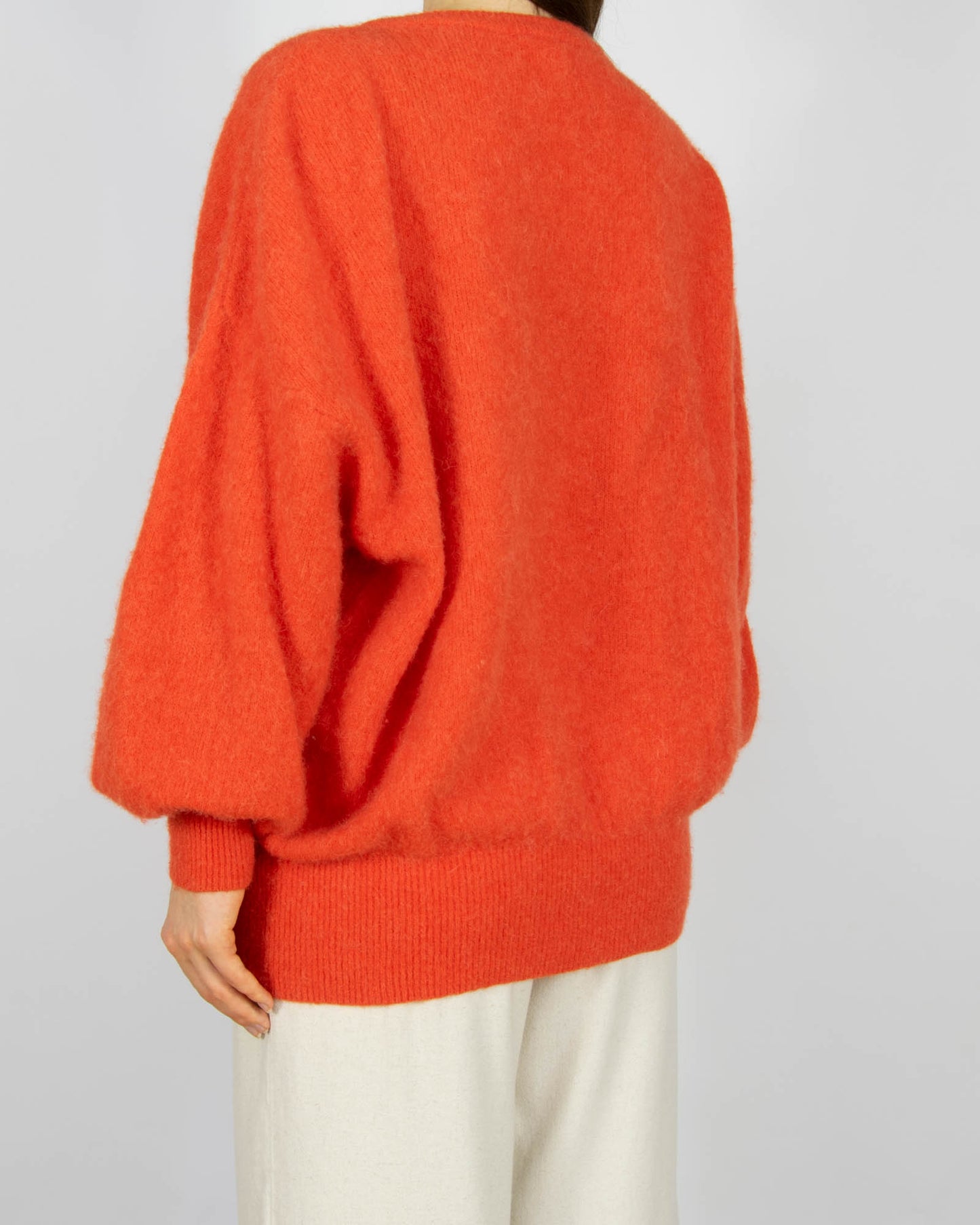 Koralowy (alpaka + merino) sweter American Vintage - S