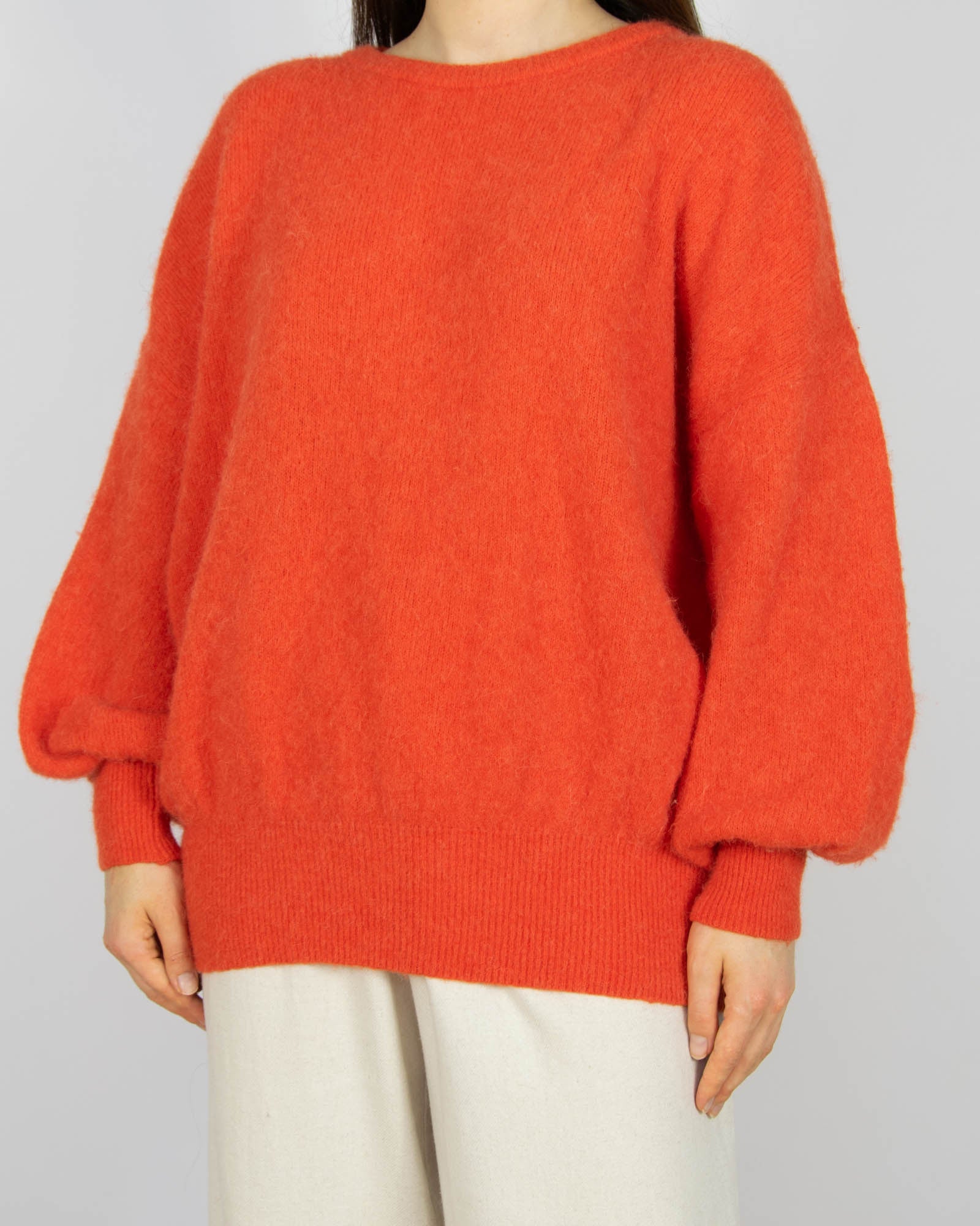Koralowy (alpaka + merino) sweter American Vintage - S