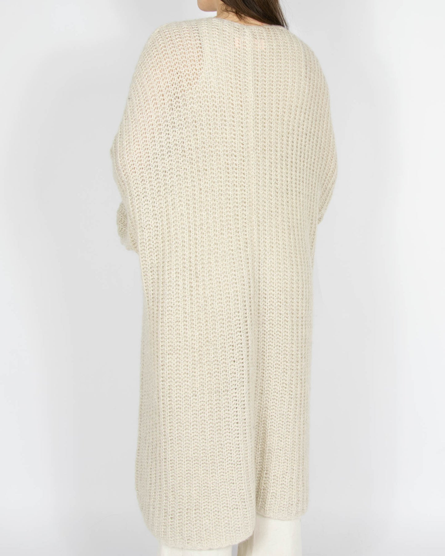 Kremowy (wełna + moher + angora) kardigan CUSTOMMADE - M