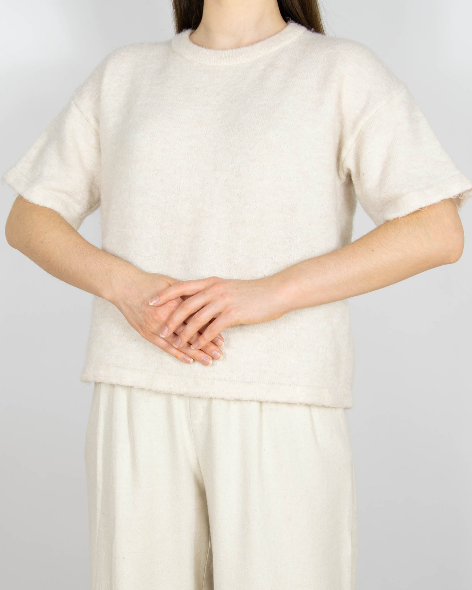 Kremowy wełniany (merino) sweter Selected Femme