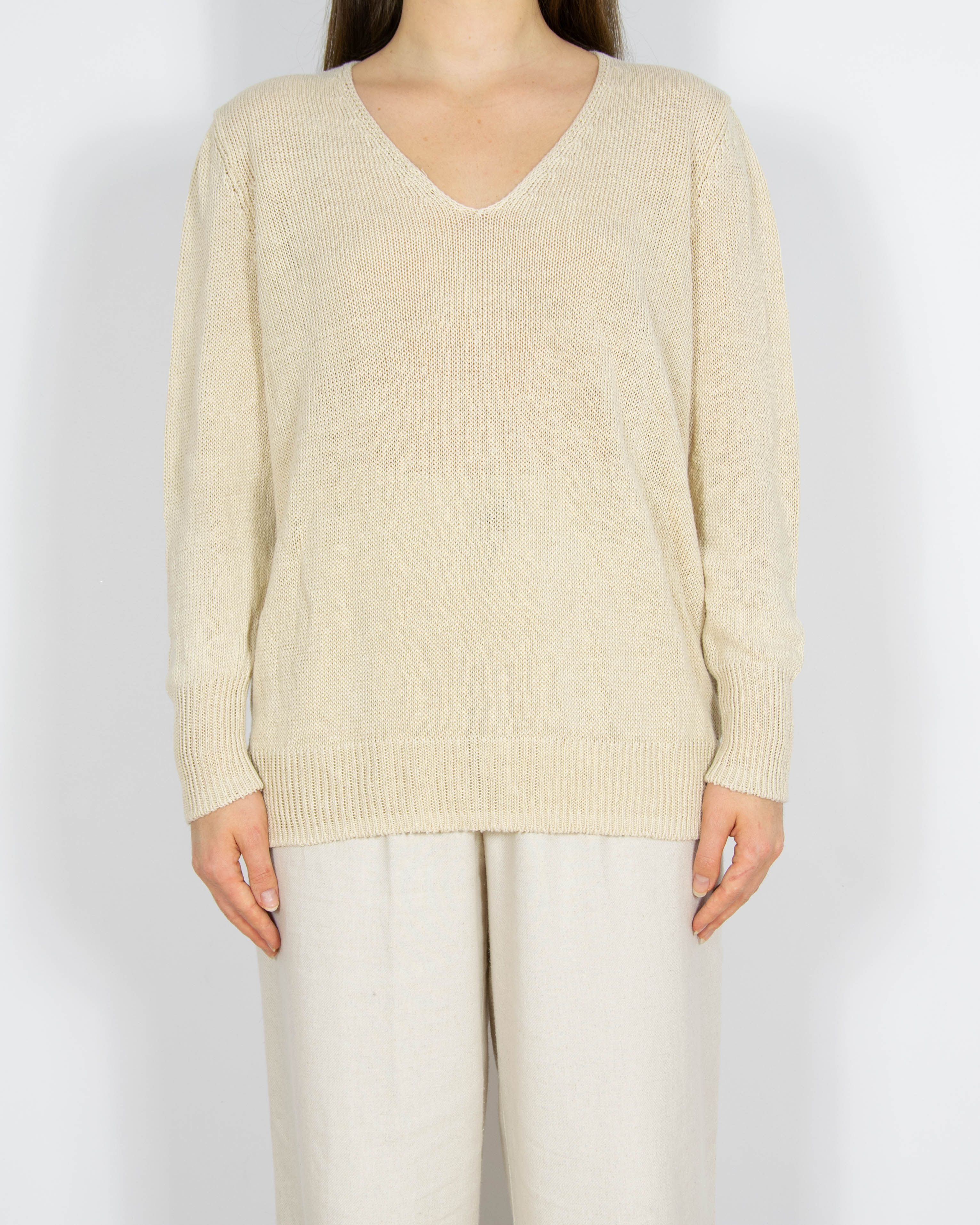 Kremowy lniany sweter Filippa K