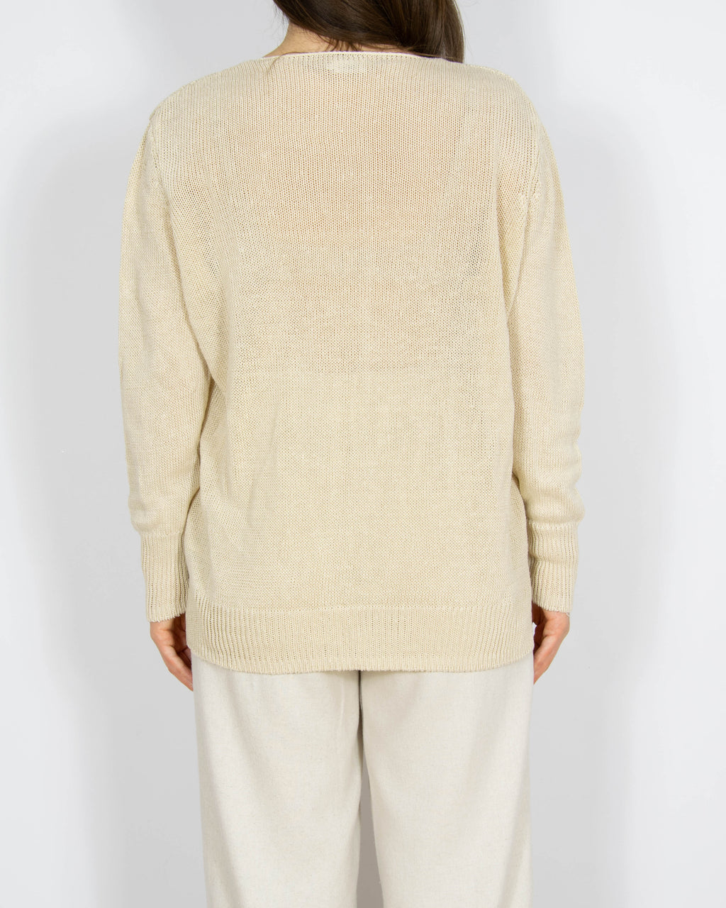 Kremowy lniany sweter Filippa K - M
