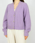 Lawendowy (moher + wełna) kardigan H&M Premium 
