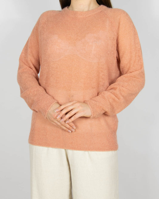 Łososiowy wełniany (alpaka) sweter Arnie Says