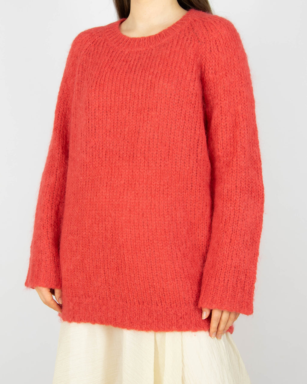 Malinowy (kid moher) sweter FILIPPA K