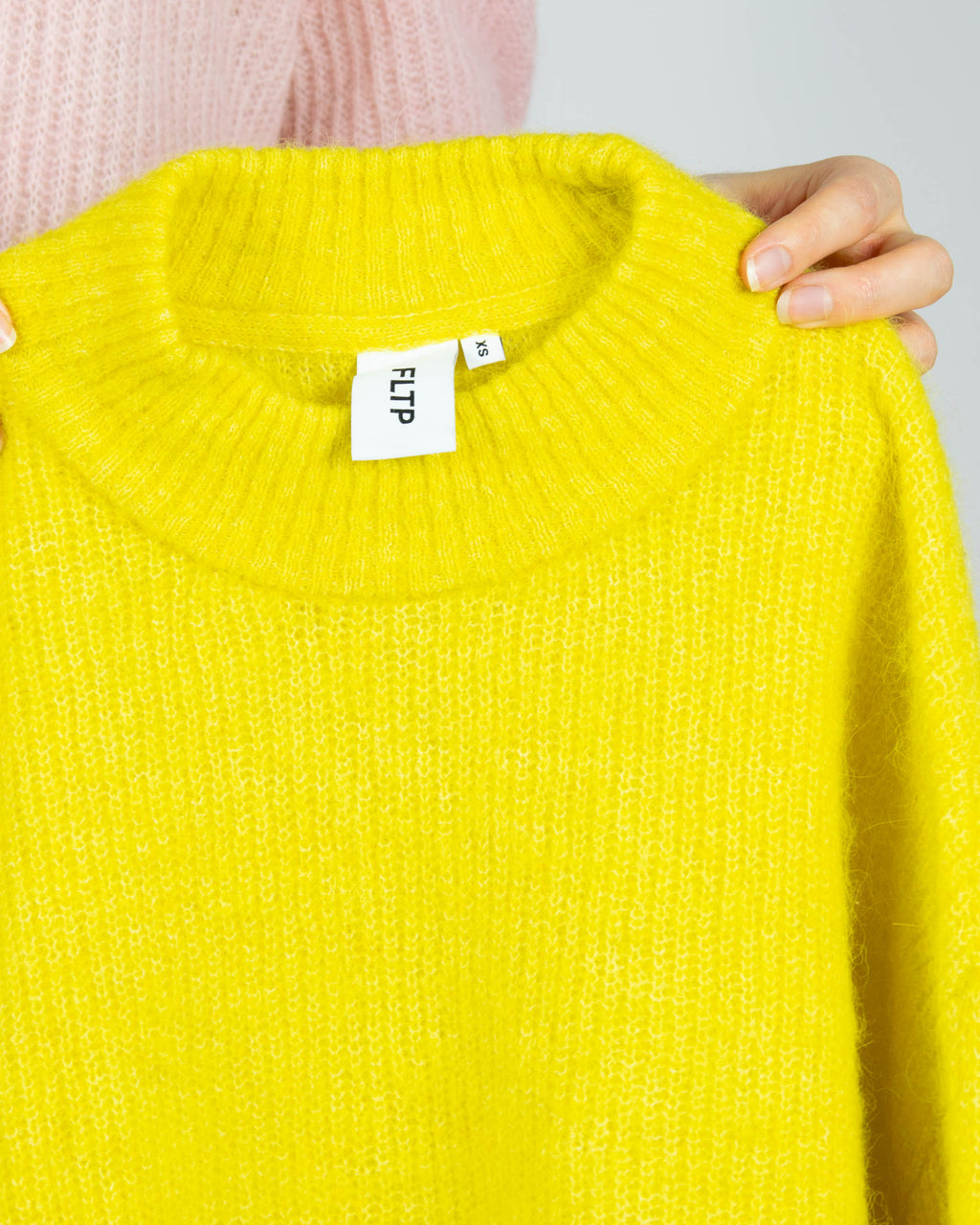 Żółty (alpaka + wełna) sweter FLTP - S
