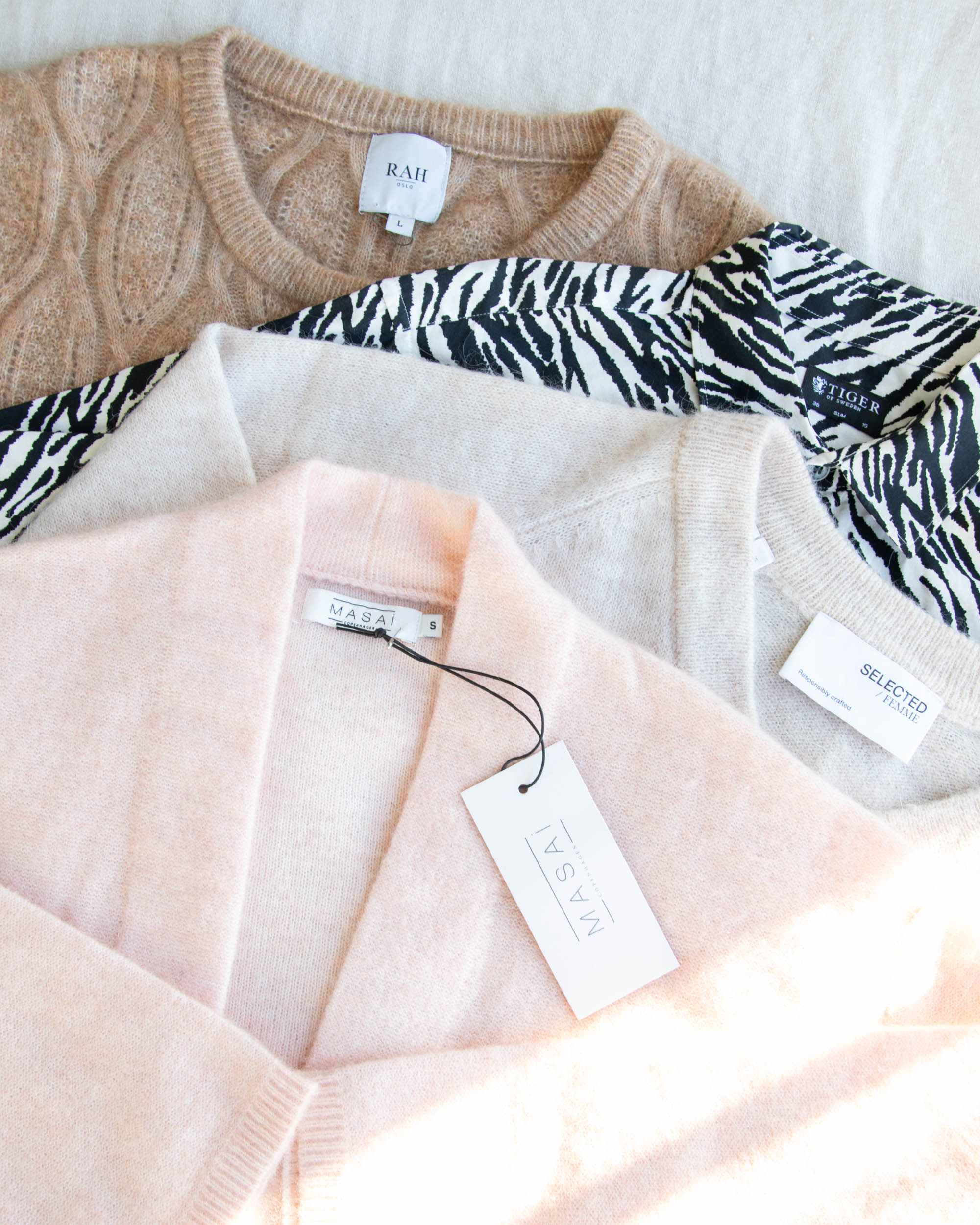 Kremowy (wełna + moher) sweter Selected Femme - S