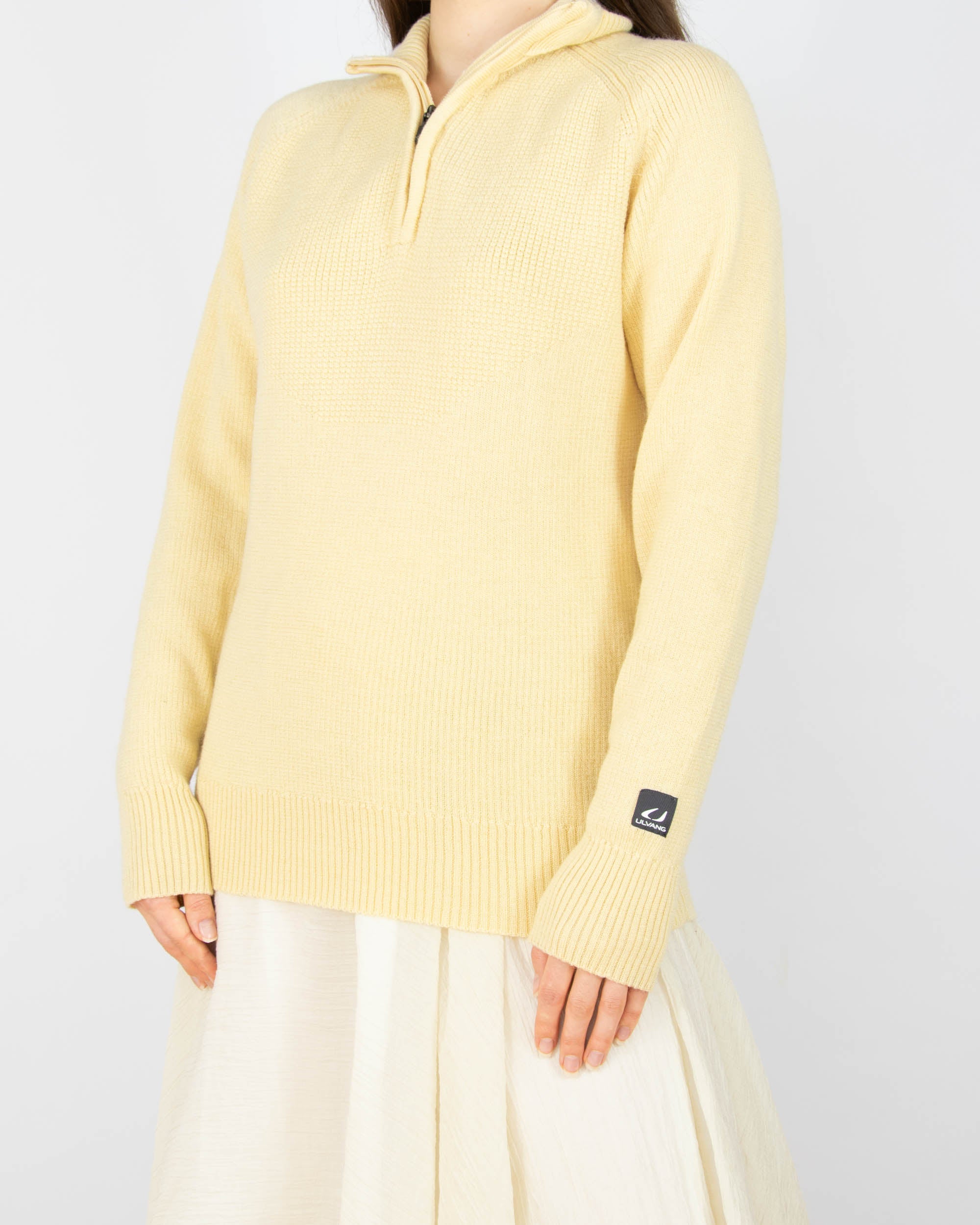 Masełkowy (wełna + lyocell) sweter ULVANG - S