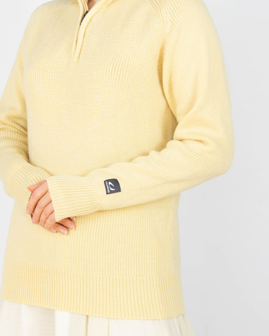 Masełkowy (wełna + lyocell) sweter ULVANG - S