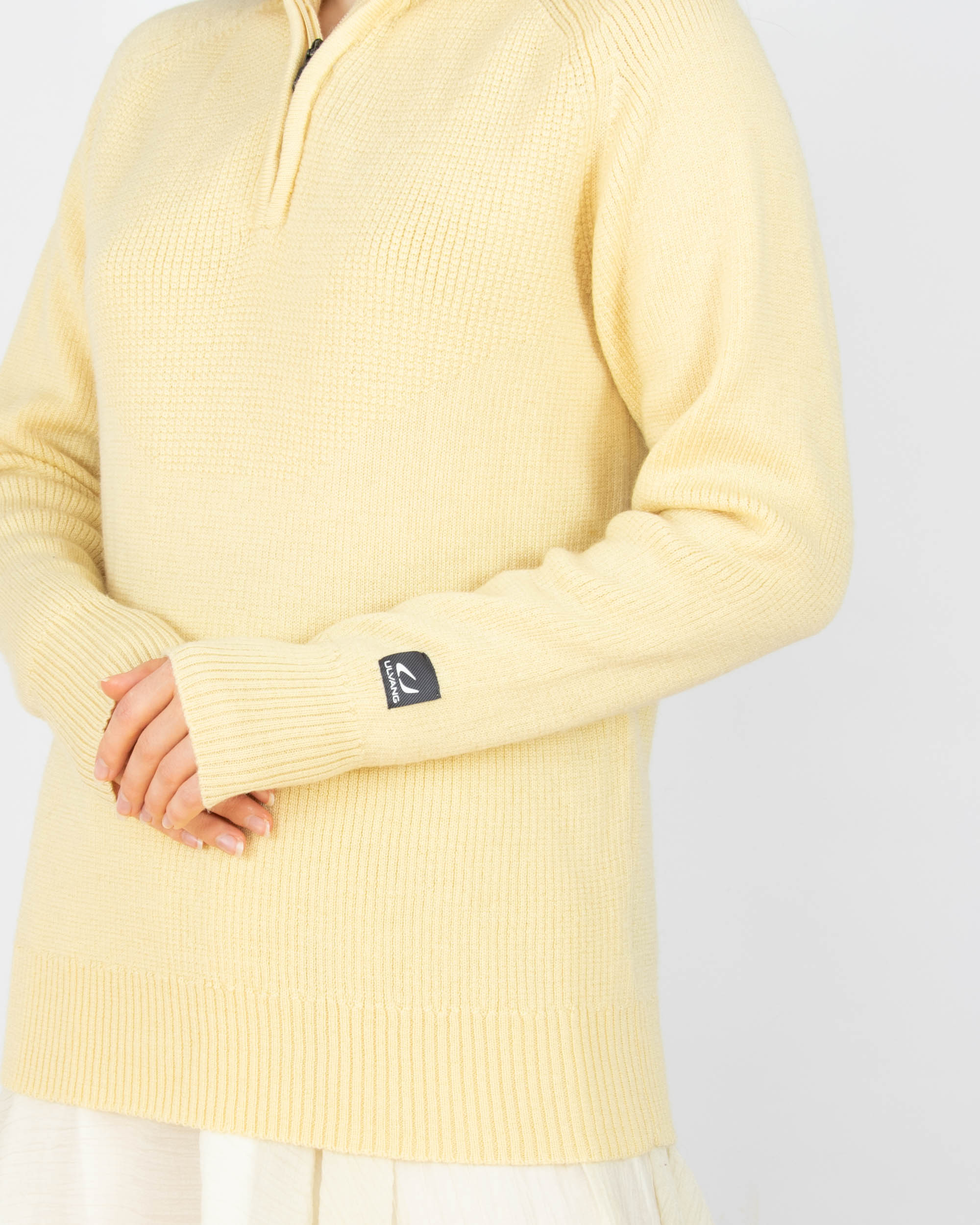 Masełkowy (wełna + lyocell) sweter ULVANG - S