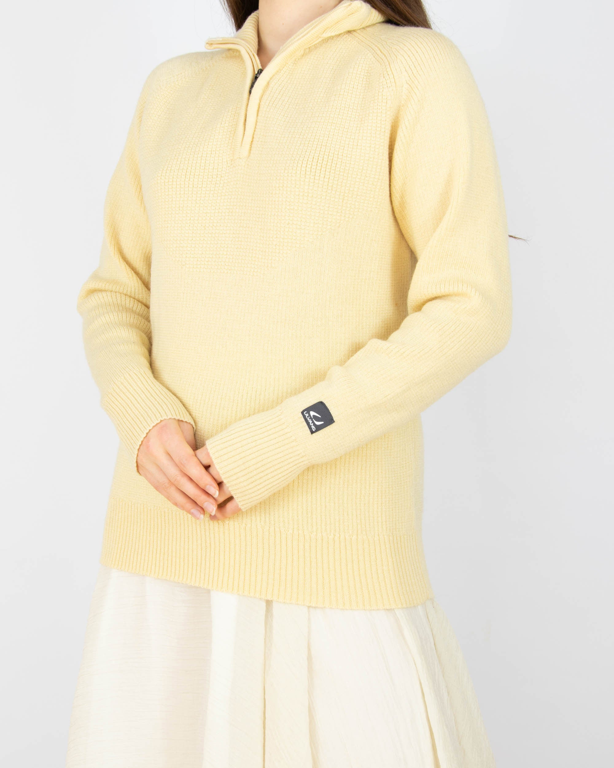 Masełkowy (wełna + lyocell) sweter ULVANG