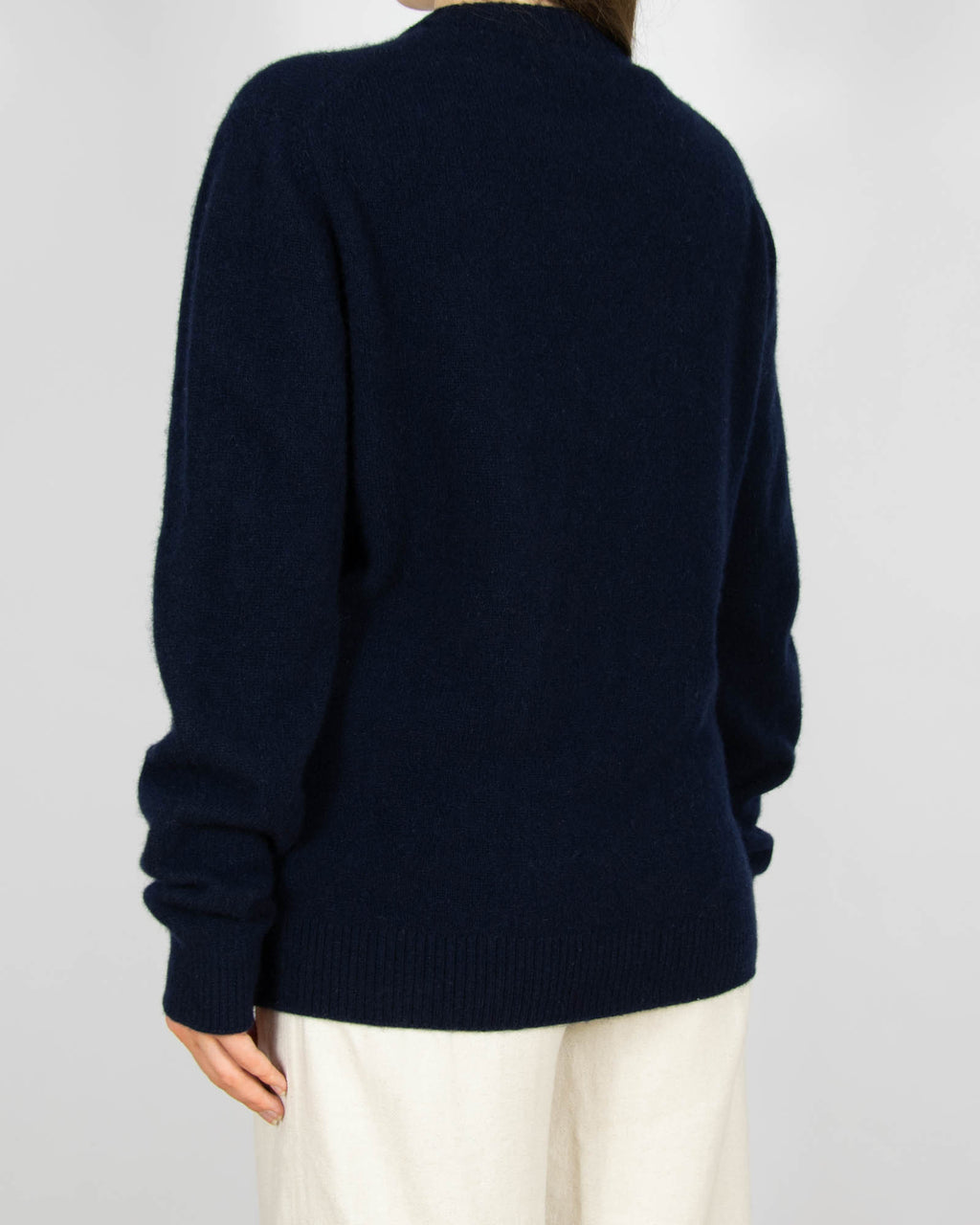 Granatowy wełniany sweter z kaszmirem Massimo Dutti - M