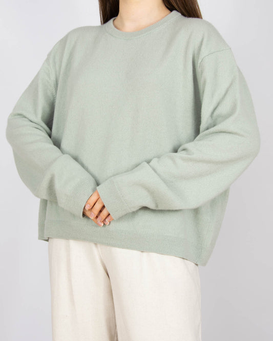 Miętowy kaszmirowy sweter oversize H&M