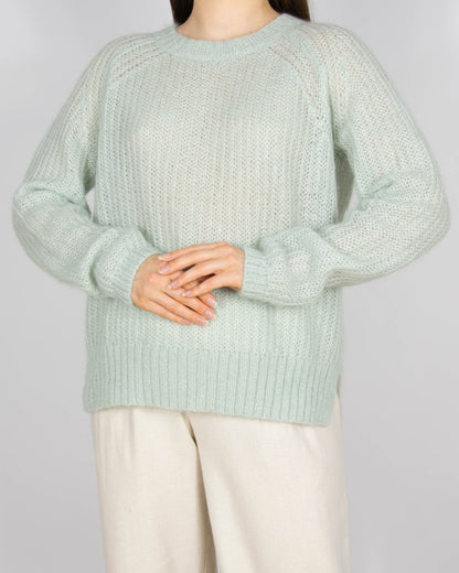 Miętowy moherowy sweter HALLHUBER - L
