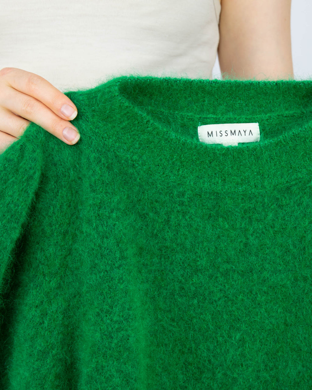 Zielony moherowy sweter MISSMAYA - XL