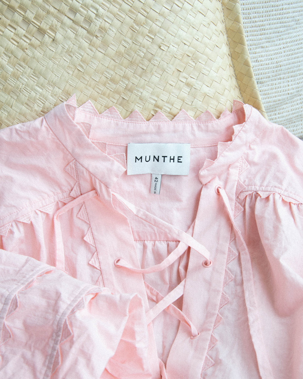 Pastelowa różowa bawełniana (organic) bluzka MUNTHE - XL