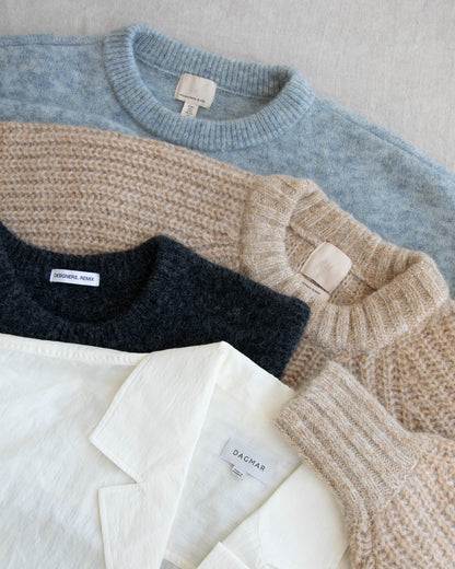 Beżowy (alpaka + wełna) sweter H&M Premium - XS/S
