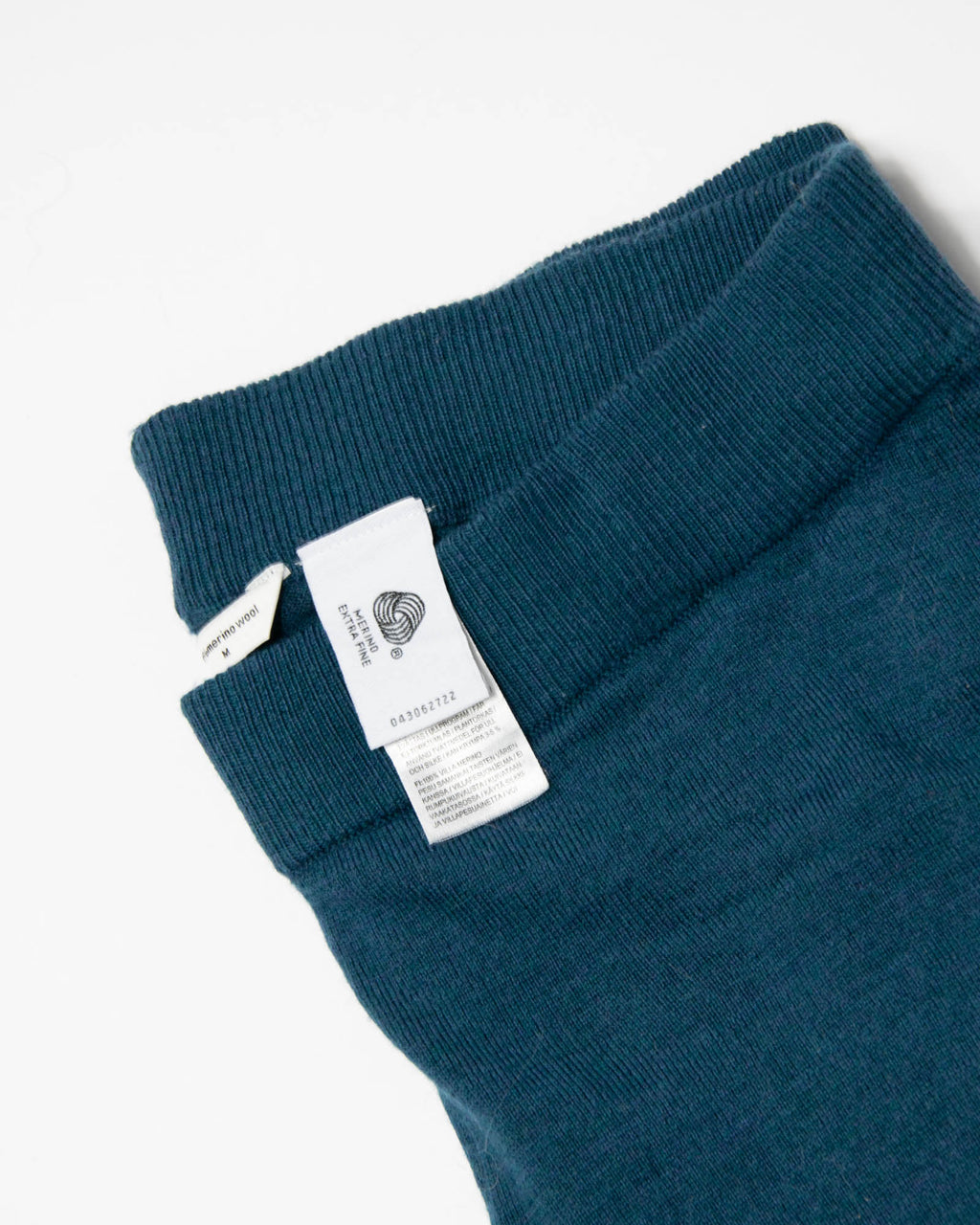 Morskie wełniane (merino) spodnie z szeroką nogawką - M/L