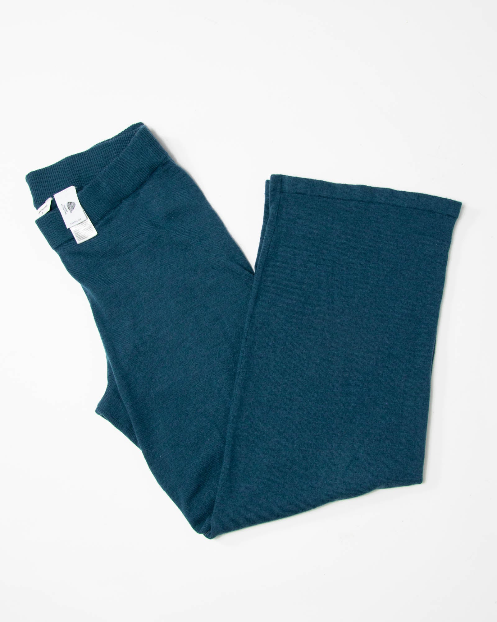 Morskie wełniane (merino) spodnie z szeroką nogawką - M/L