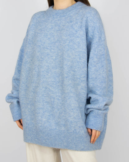 Niebieski (moher + wełna) sweter H&M Premium - XL/XXL