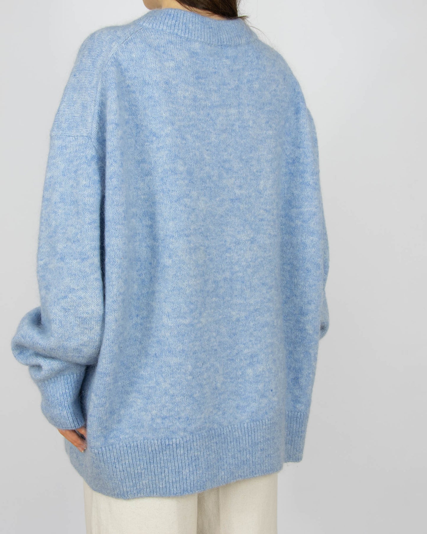 Niebieski (moher + wełna) sweter H&M Premium - XL/XXL