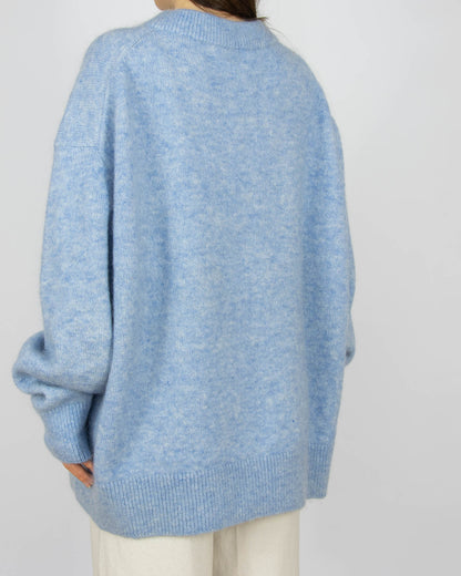 Niebieski (moher + wełna) sweter H&M Premium - XL/XXL