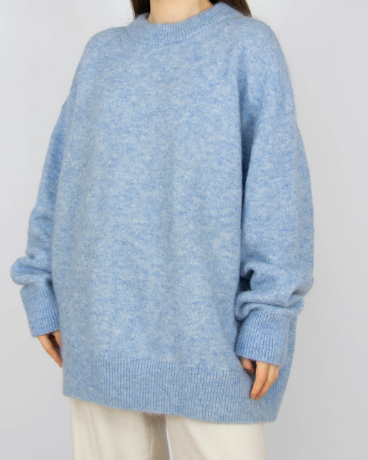 Niebieski (moher + wełna) sweter H&M Premium