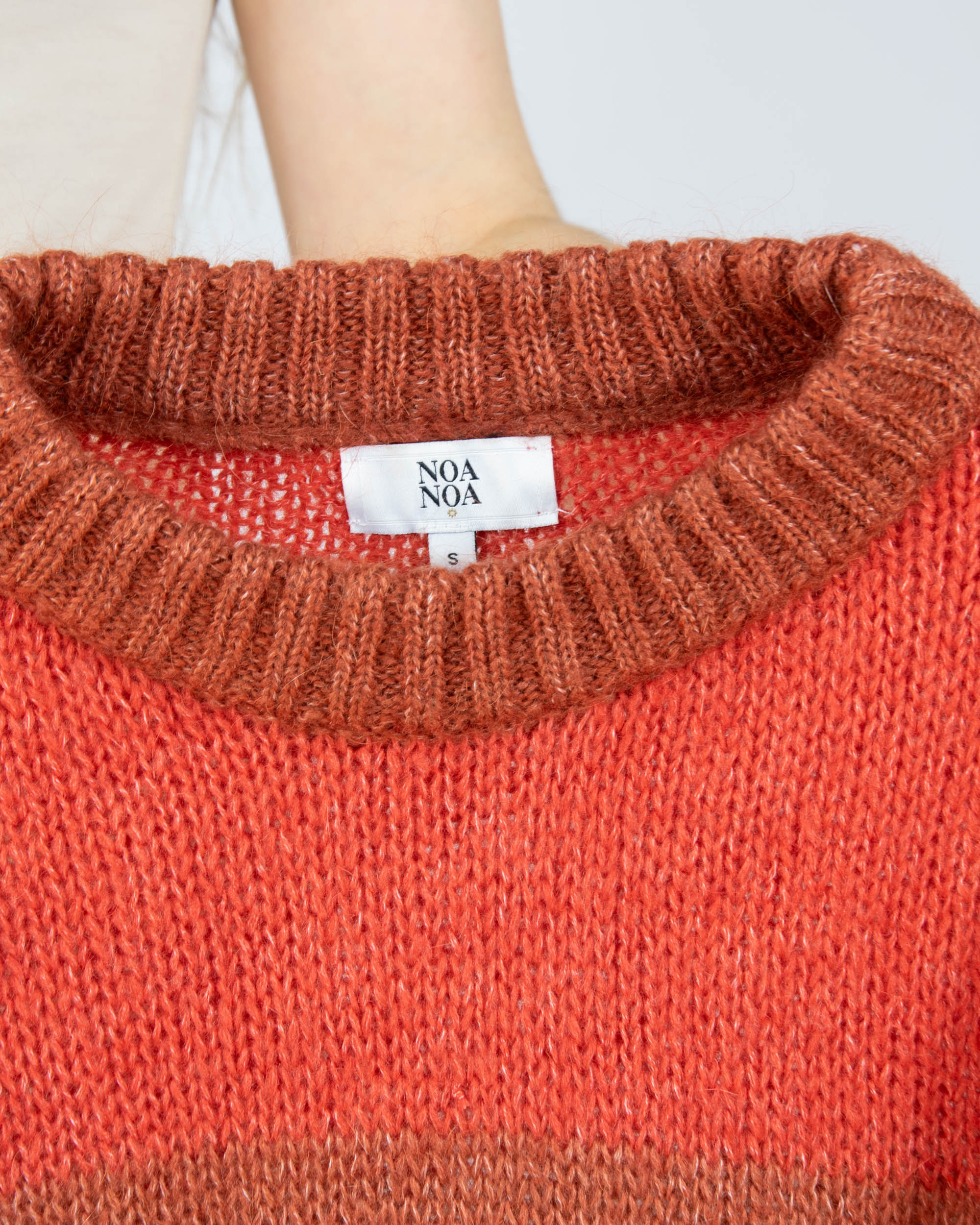 Pomarańczowo bordowy moherowy sweter NOA NOA - S/M