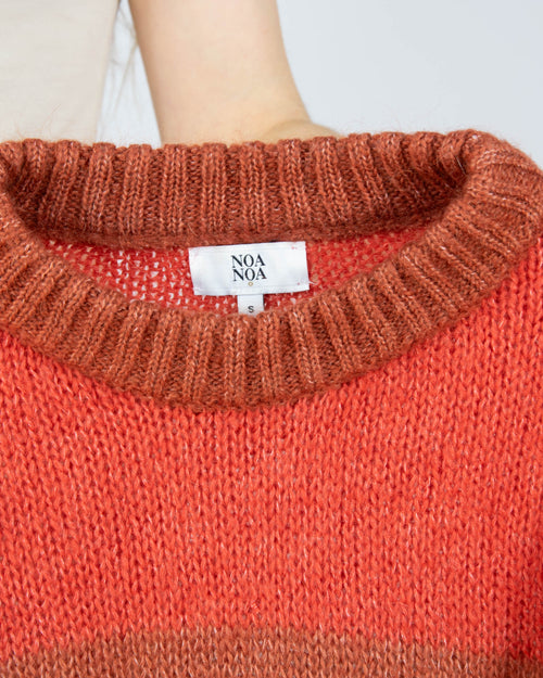 Pomarańczowo bordowy moherowy sweter NOA NOA - S/M