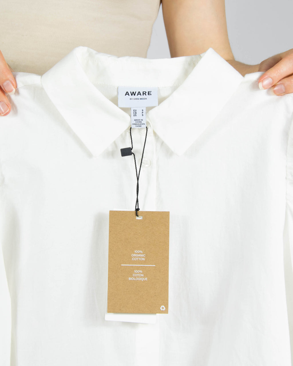 Nowa biała bawełniana (organic) koszula AWARE Vero Moda - S