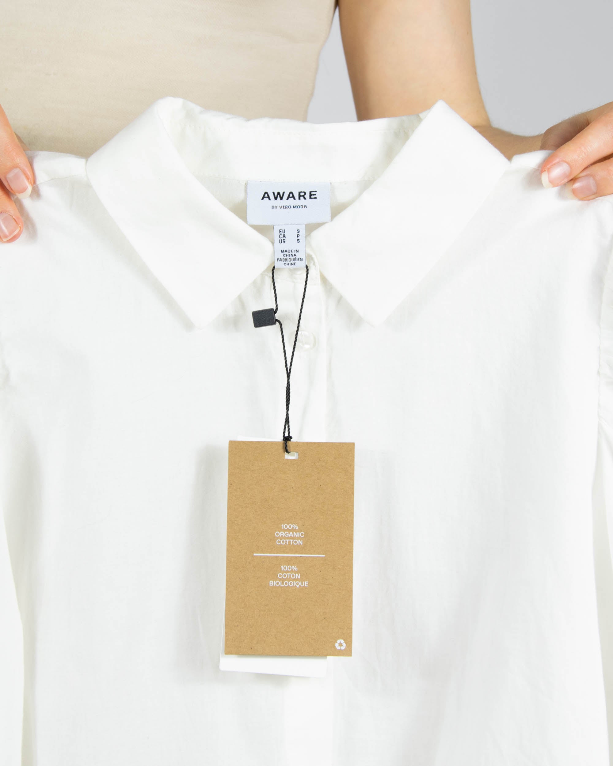 Nowa biała bawełniana (organic) koszula AWARE Vero Moda - S