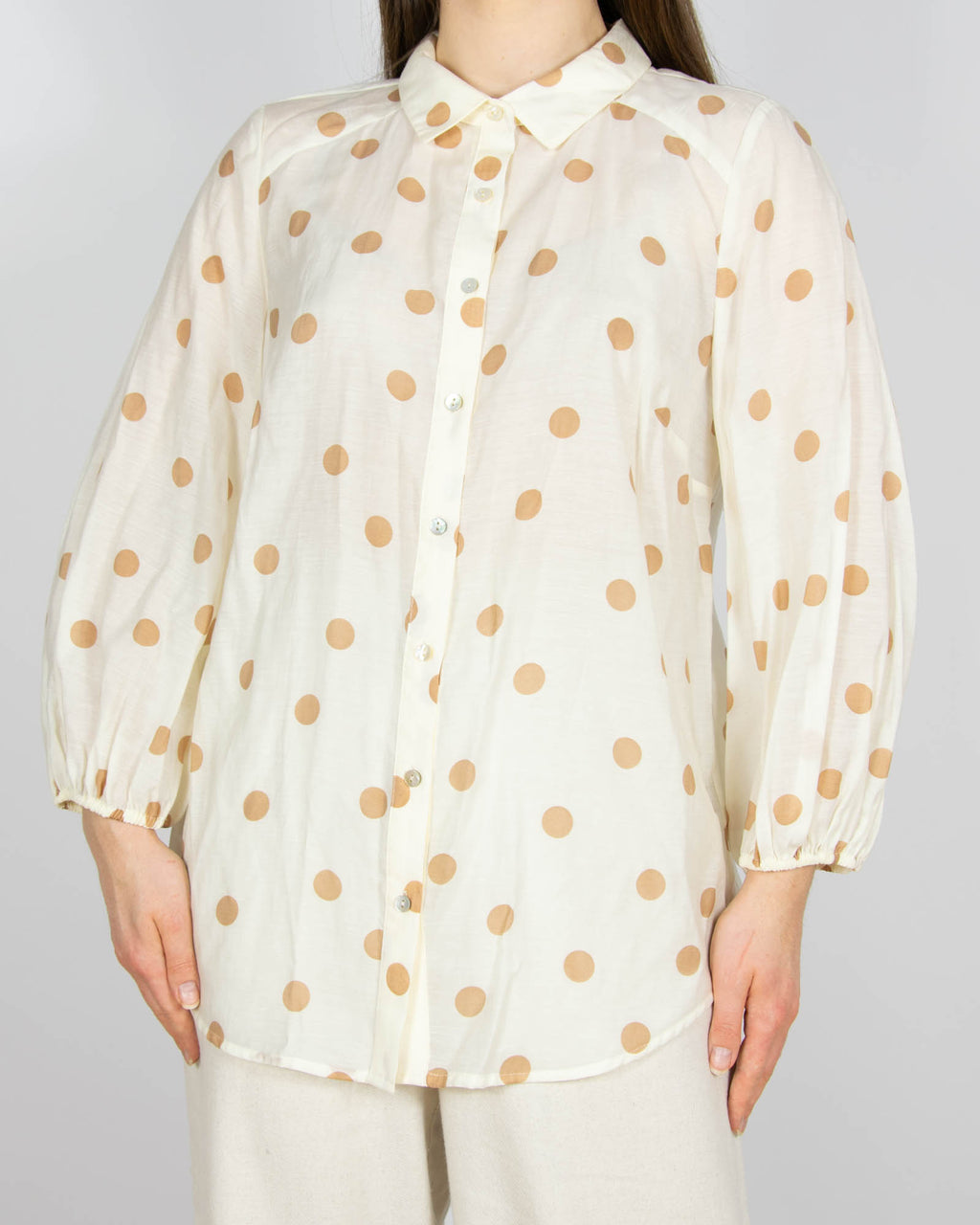 Nowa kremowa (lyocell) koszula w grochy MINT VELVET - L