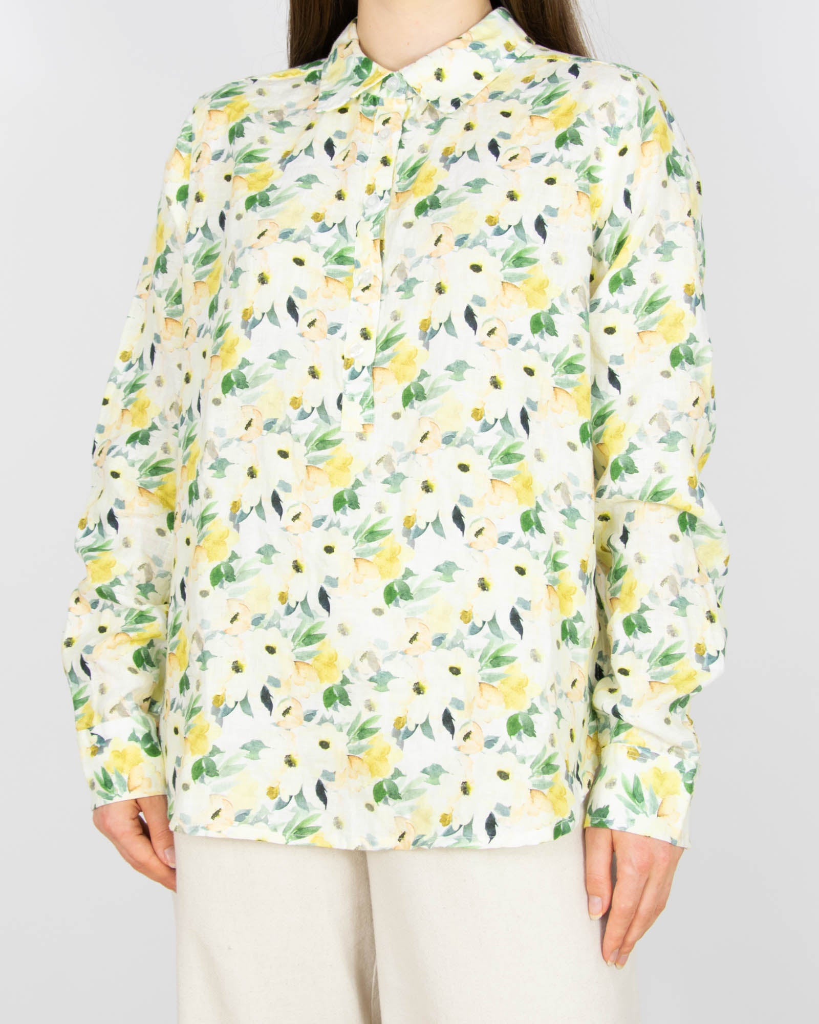 Nowa lniana bluzka w kwiaty Blu