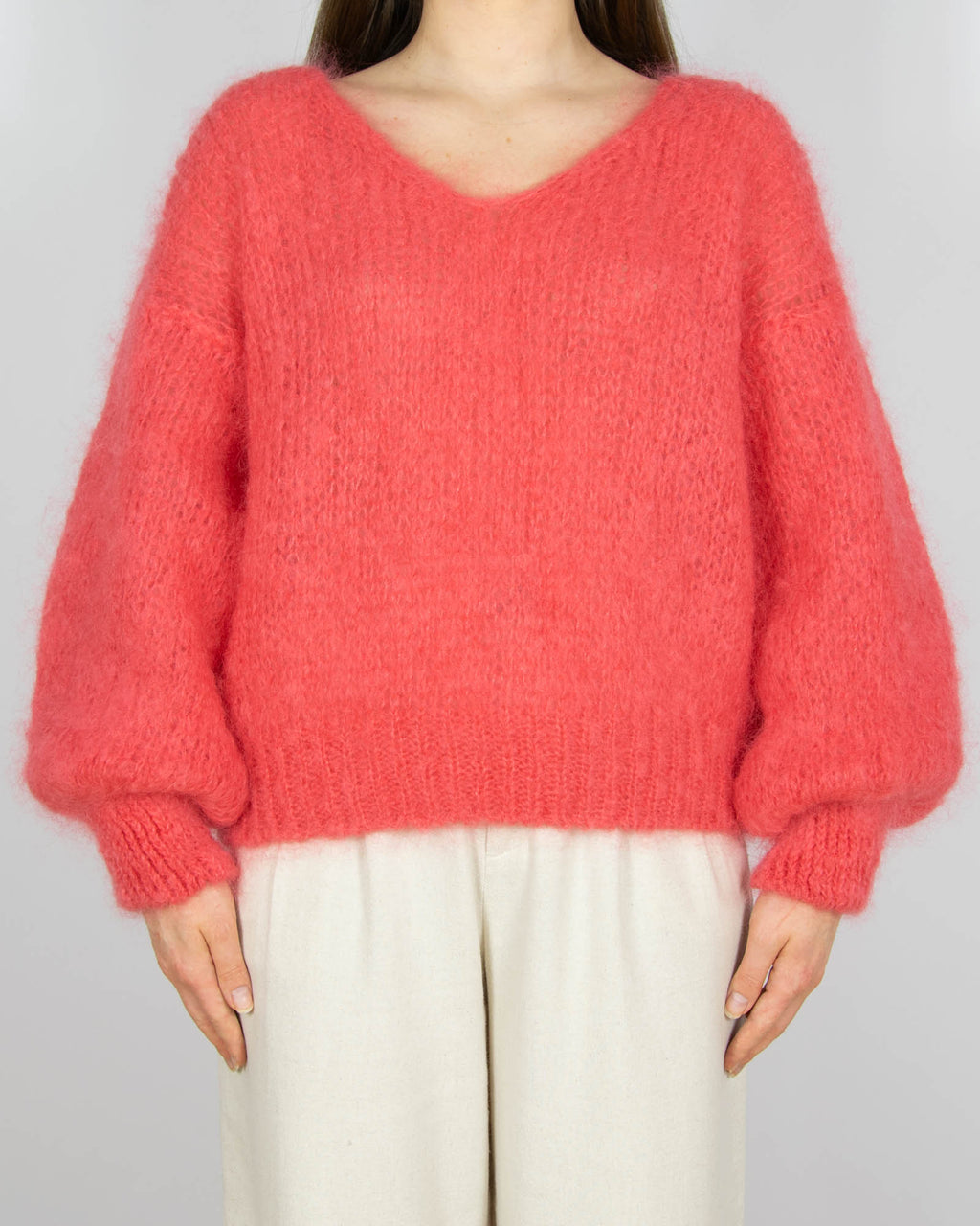 Nowy malinowy moherowy sweter AMERICANDREAMS - S/M