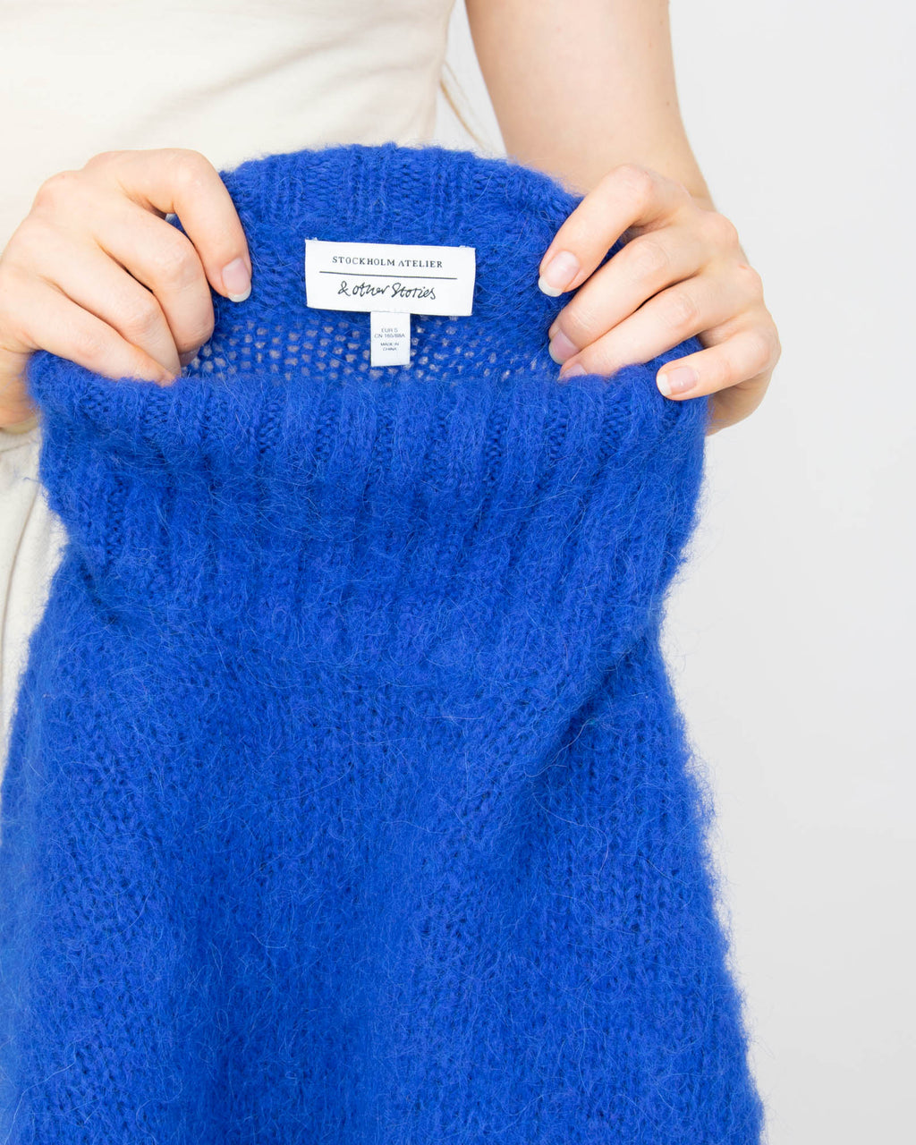 Chabrowy (wełna + alpaka) sweter z golfem & Other Stories - S