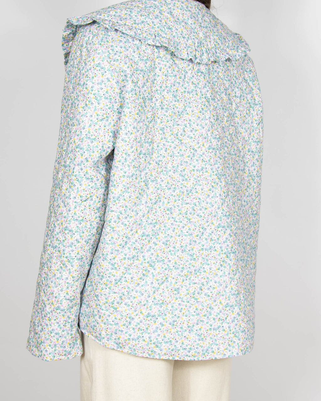 Bawełniana pikowana kurtka w kwiatki H&M - L