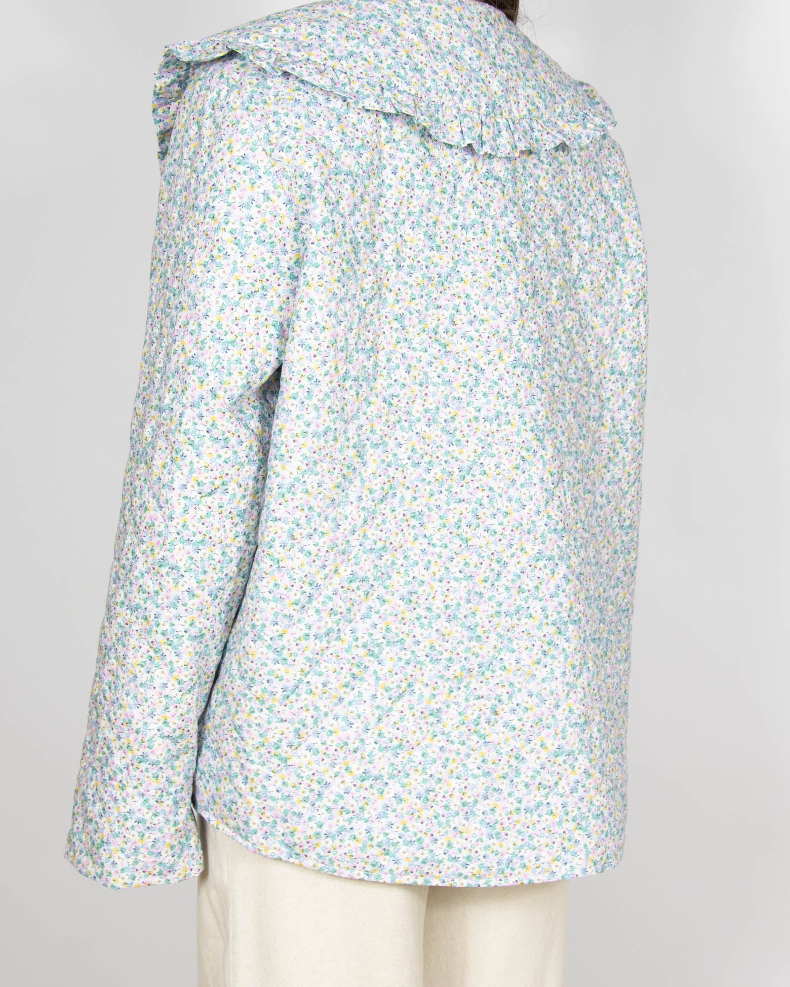 Bawełniana pikowana kurtka w kwiatki H&M - L