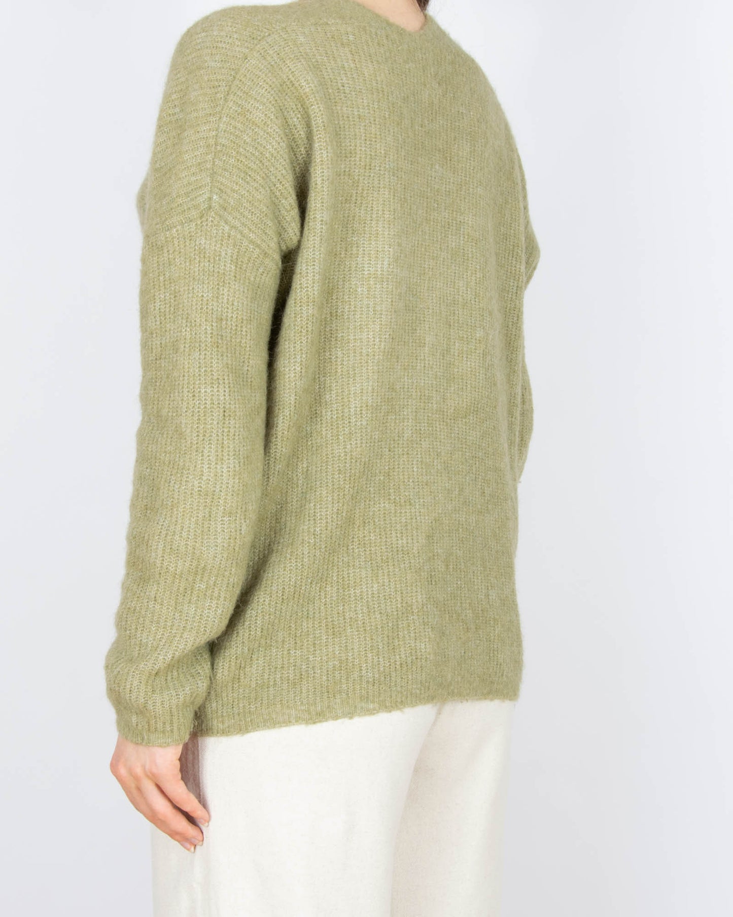 Pistacjowy (alpaka + wełna) sweter MOS MOSH - S
