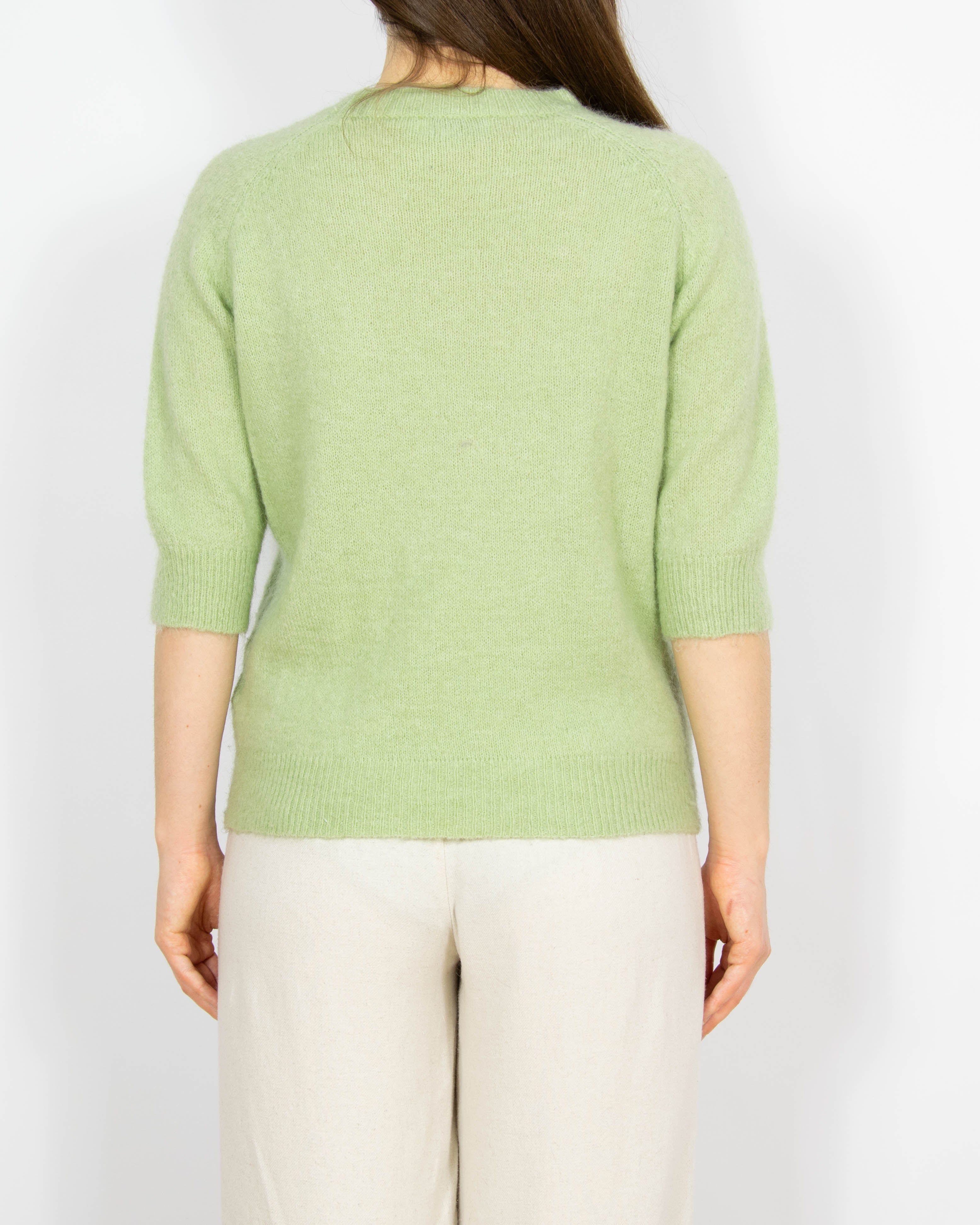 Pistacjowy wełniany (wełna + moher) sweter MSCH Copenhagen - S