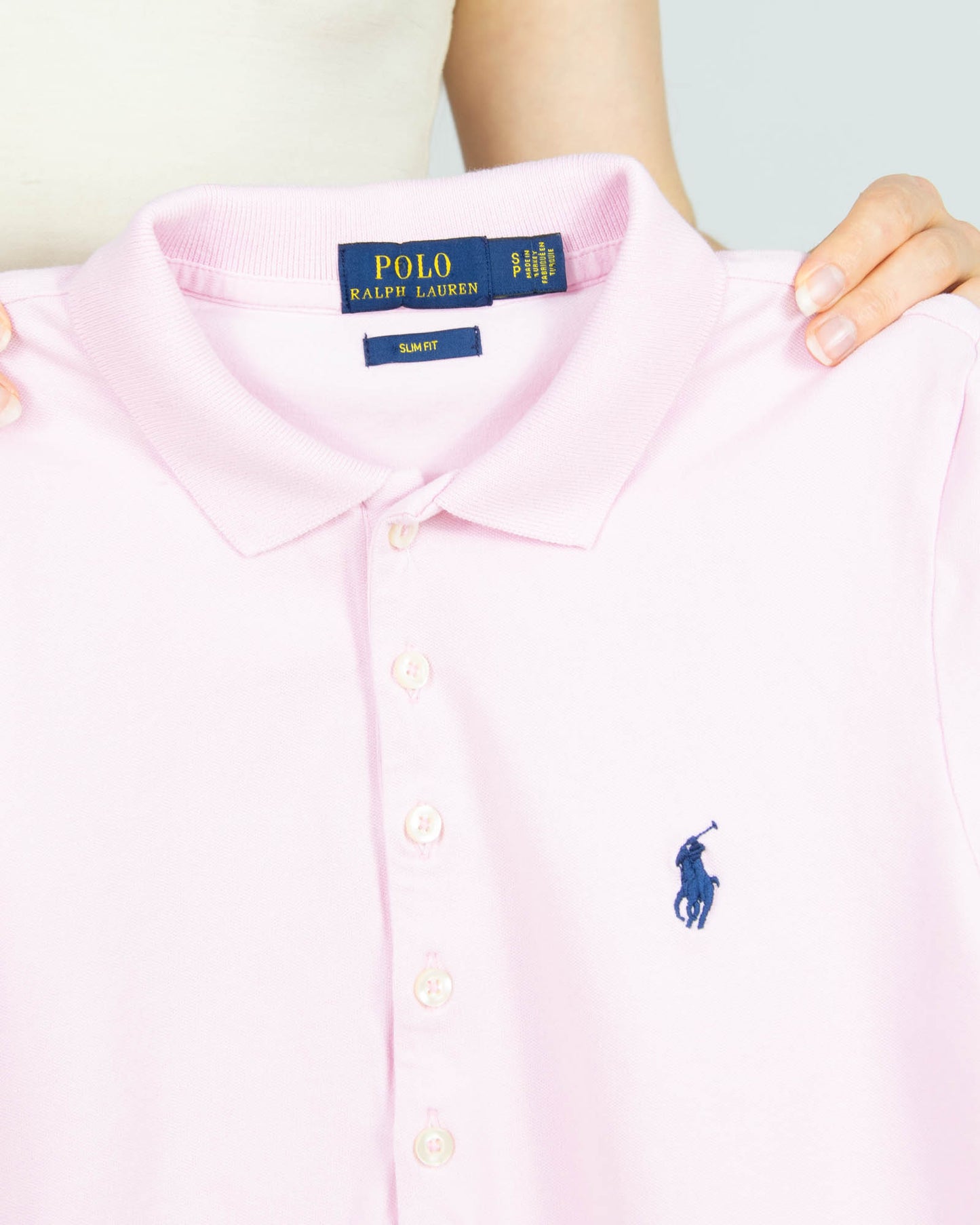 Pastelowa różowa bawełniana koszulka polo Ralph Lauren - S