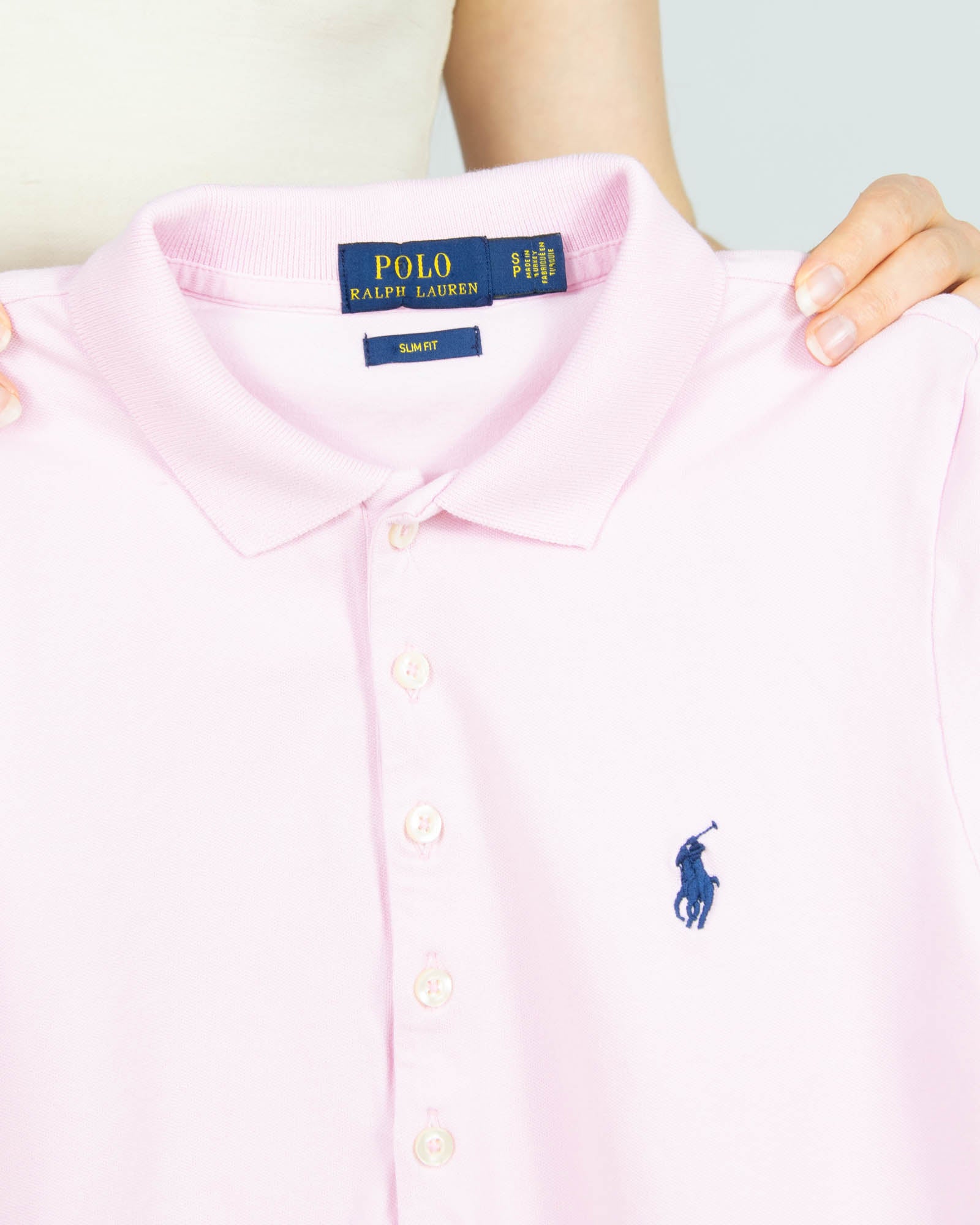 Pastelowa różowa bawełniana koszulka polo Ralph Lauren - S
