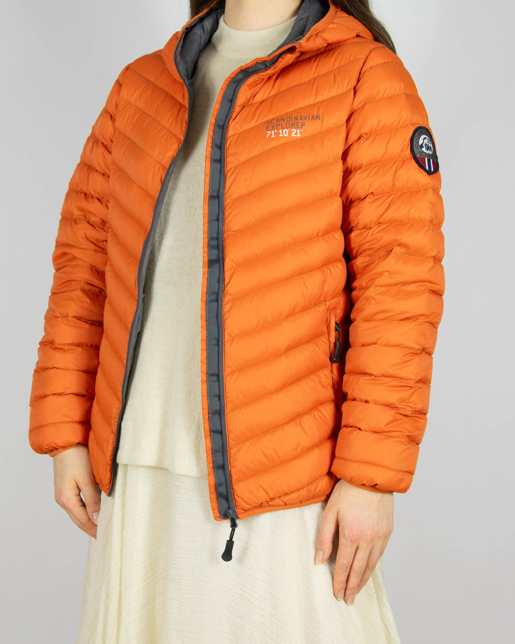 Pomarańczowa lekka kurtka puchowa Scandinavian Explorer - S