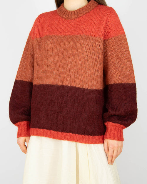 Pomarańczowo bordowy moherowy sweter NOA NOA