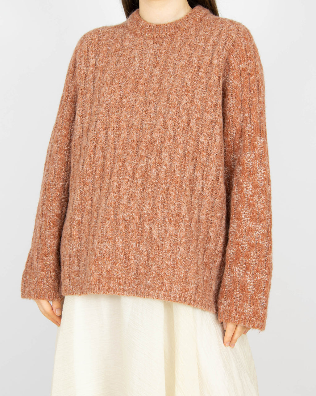 Pomarańczowo brązowy (wełna + alpaka) sweter InWear - S/M
