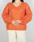 Pomarańczowy moherowy sweter Marie Philippe - M