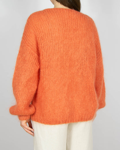 Pomarańczowy moherowy sweter Marie Philippe - M