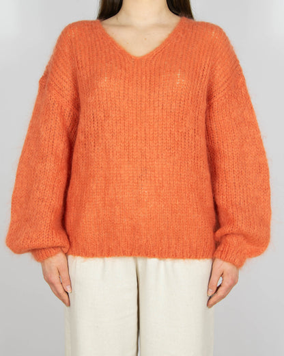 Pomarańczowy moherowy sweter Marie Philippe - M