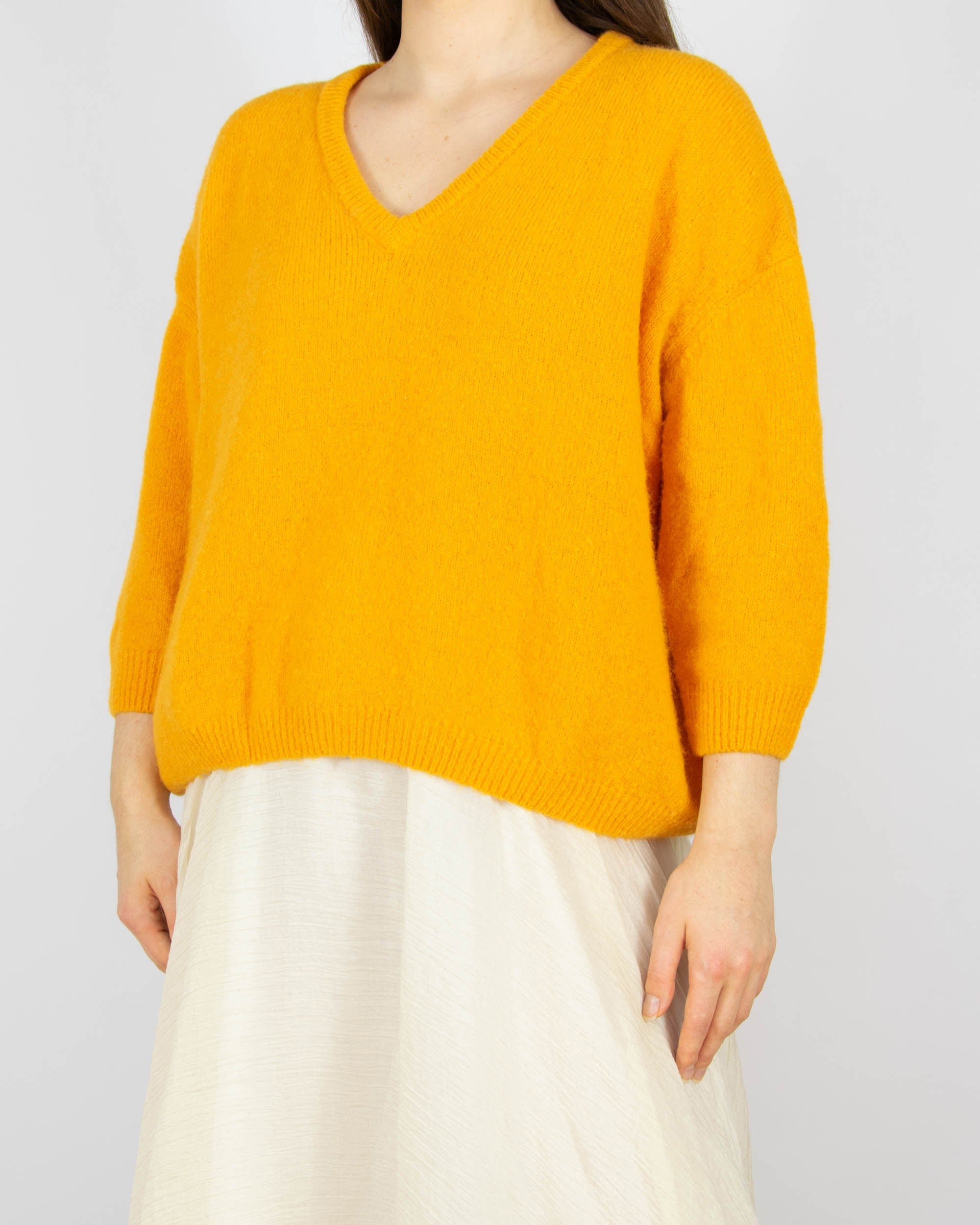 Pomarańczowy (wełna + moher) sweter American Vintage